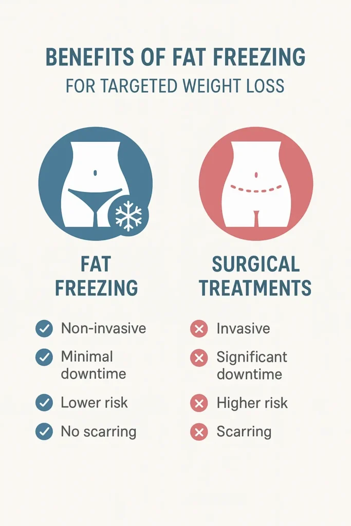 graphic showing the benefits of fat freezing Avonmouth