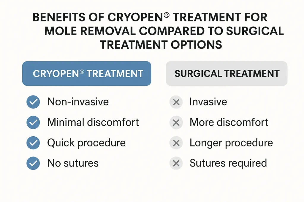 Benefits of facial mole removal Avonmouth - call our team today to book a consultation